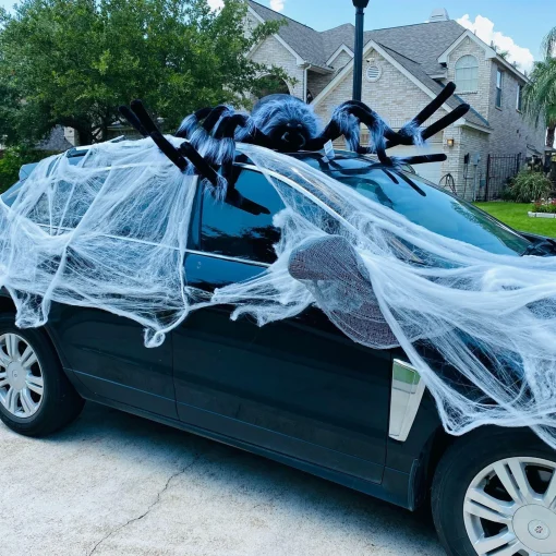 Party City Spiders & Webbing|White Stretch Spider Web, 200 Sq Ft