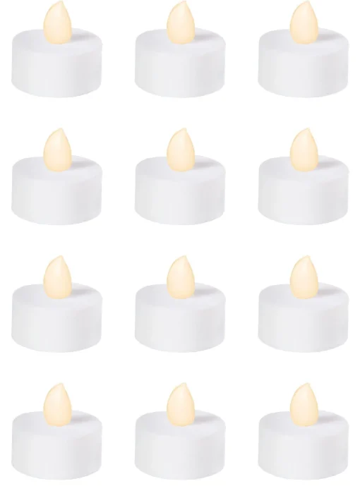 Party City Table Décor & Centerpieces|White Tealight Flameless Led Candles 12Ct