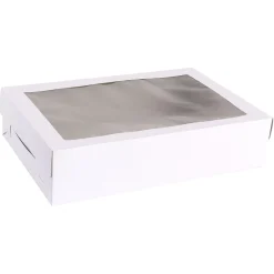 Party City Boxes, Carriers & Treat Bags-White Window Sheet Cake Box, 21In X 14In