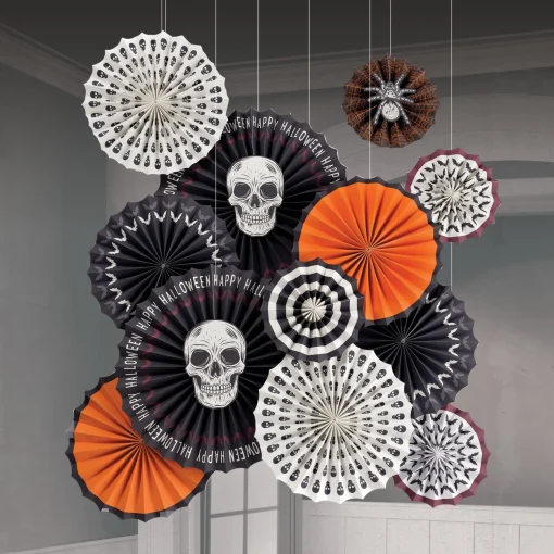 Party City Decorations|Wicked Hauntings Paper Fan Decorating Kit, 15Pc